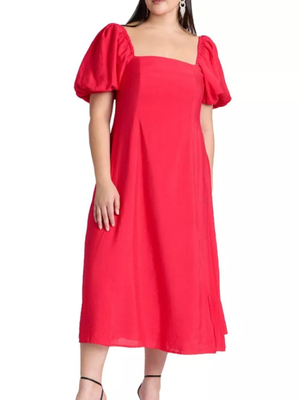 Eloquii Puff-Sleeve Flare Dress